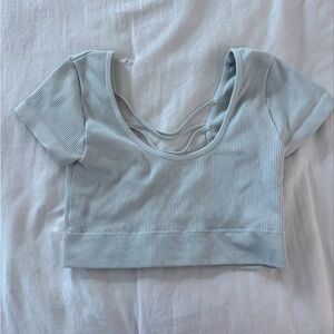 White Ribbed Women's Top